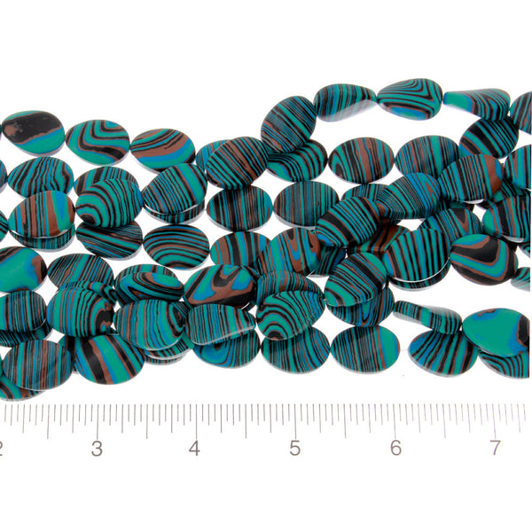 CALSILICA TEAL TEARDROP 14 X 18 MM STRAND