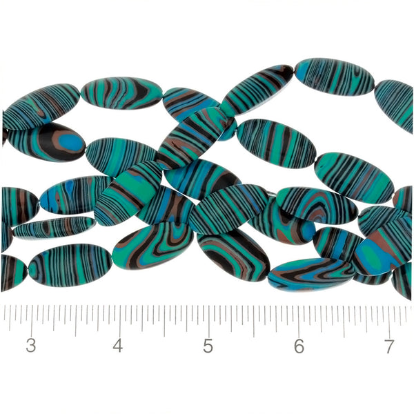 CALSILICA TEAL OVAL 5 X 16 MM STRAND