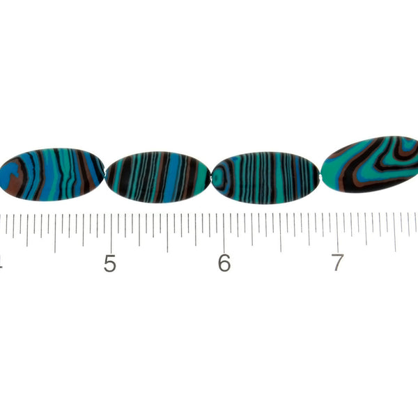 CALSILICA TEAL OVAL 5 X 16 MM STRAND