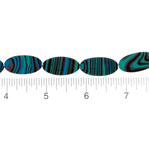 CALSILICA TEAL OVAL 5 X 16 MM STRAND