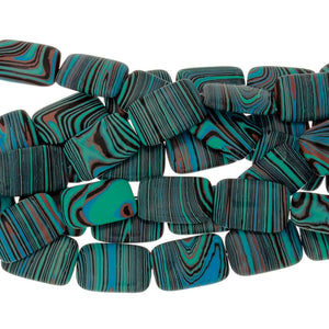 CALSILICA TEAL RECTANGLE 19 X 29 MM STRAND