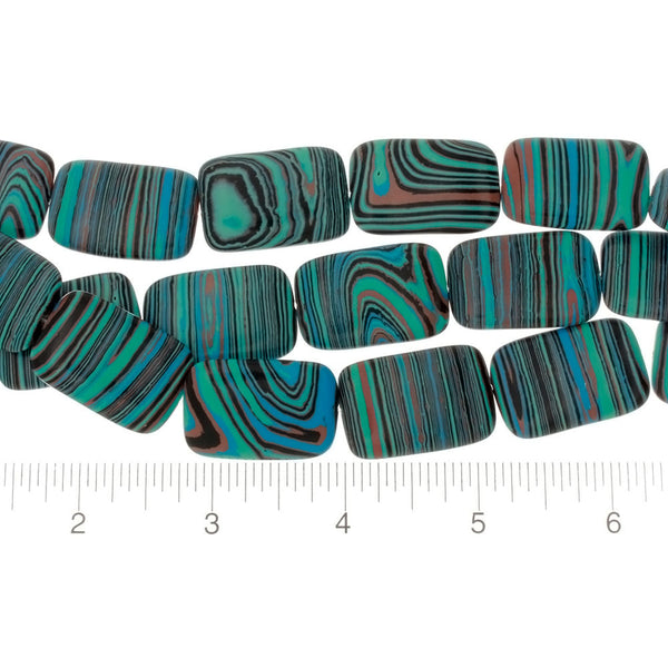 CALSILICA TEAL RECTANGLE 19 X 29 MM STRAND