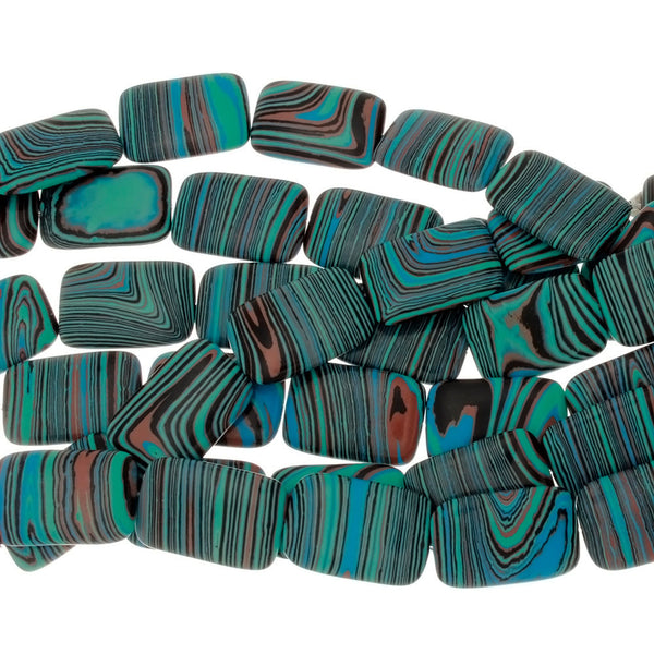 CALSILICA TEAL RECTANGLE 19 X 29 MM STRAND