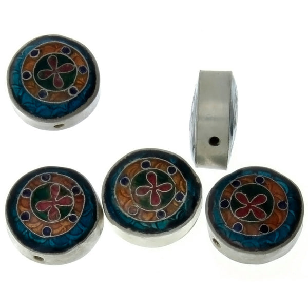 CLOISONNE COIN CROSS 8 X 15 MM LOOSE (5 PC)