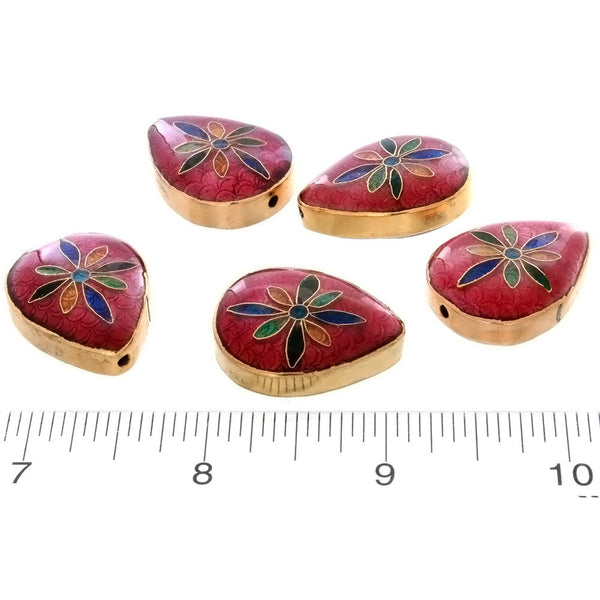 CLOISONNE TEARDROP 10 X 20 X 28 MM LOOSE (5 PC)