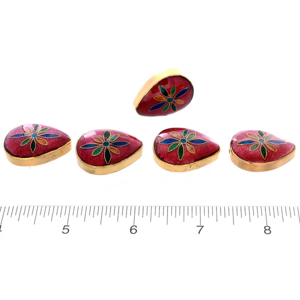 CLOISONNE TEARDROP 10 X 20 X 28 MM LOOSE (5 PC)