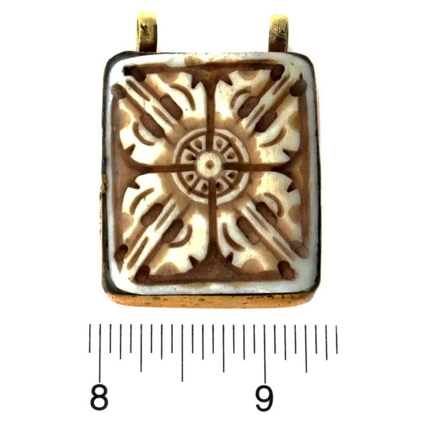 NATURAL BONE SYMBOL 35 X 41 MM PENDANT