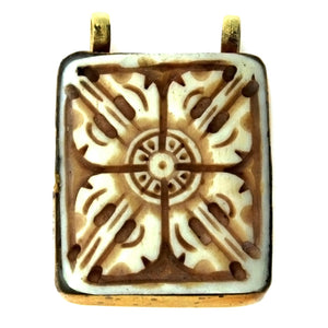 NATURAL BONE SYMBOL 35 X 41 MM PENDANT