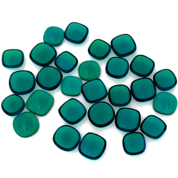 FREEFORM GLASS TURQUOISE CABOCHONS (25)